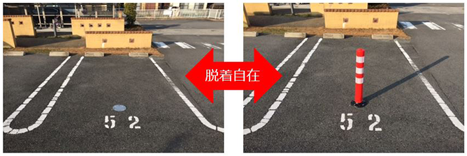 空き駐車場に設置した様子